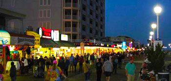 Ocean city boardwalk at night